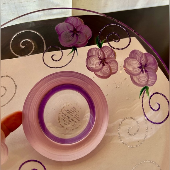 Hand painted Madiggan Australia, purple, floral bowl. 8.25” - Picture 5 of 9